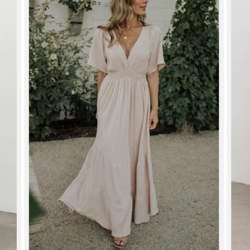 Baltic Born Blush Pink Delilah Maxi Dress Medium‎ NWT